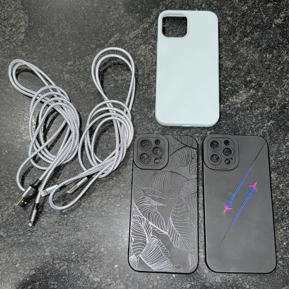 iPhone 12 Pro Max cases and charging cords